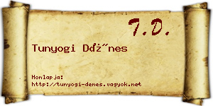 Tunyogi Dénes névjegykártya