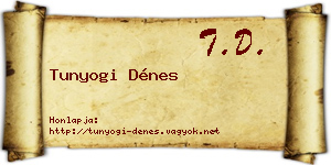 Tunyogi Dénes névjegykártya