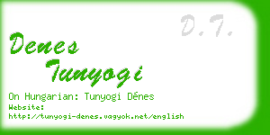 denes tunyogi business card